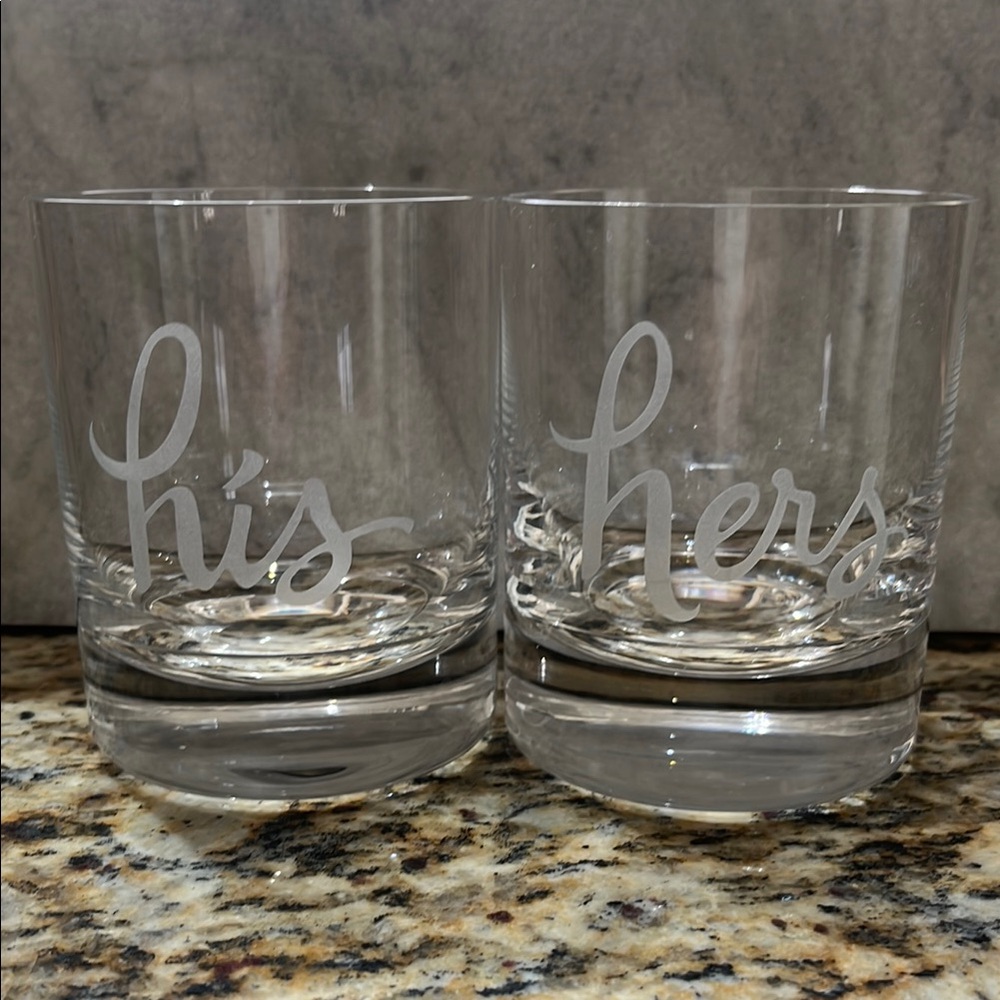Kate Spade ♠️ His and Hers Glass Set